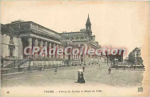 Cartes postales Tours Palais de Justice et l'Hotel de Ville