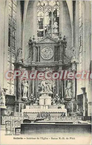 Ansichtskarte AK Salbris Interieur de l'Eglise Statue N D de Pitie