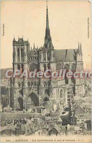 Cartes postales Amiens La Cathedrale a Vol d'Oiseau