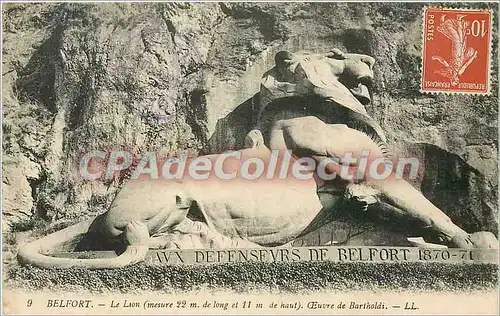 Ansichtskarte AK Belfort Le lion (mesure 22 m de long et 11 m de haut) Oeuvre de Bartholdi