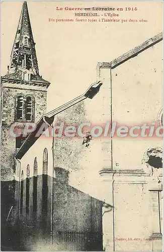 Ansichtskarte AK La Guerre en Lorraine en 1914 Herimenil L'Eglise