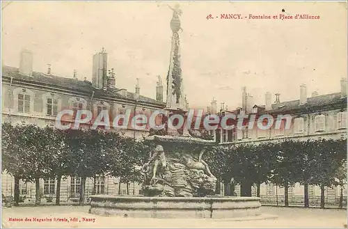 Cartes postales Nancy Fontaine et Place d'Alliance