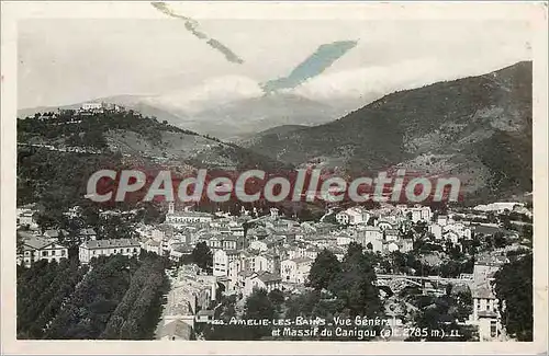 Cartes postales Amelie les Bains Vue generale et Massif du Canigou (alt 2785 m)