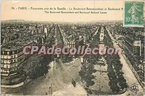 Ansichtskarte AK Paris Panorama pris de la Bastille le Boulevard Beaumarchais et Boulevard R