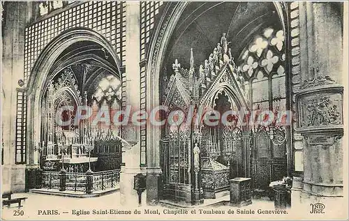 Cartes postales Paris Eglise Saint Etienne du Mont Chapelle et Tombeau de Sainte Genevieve