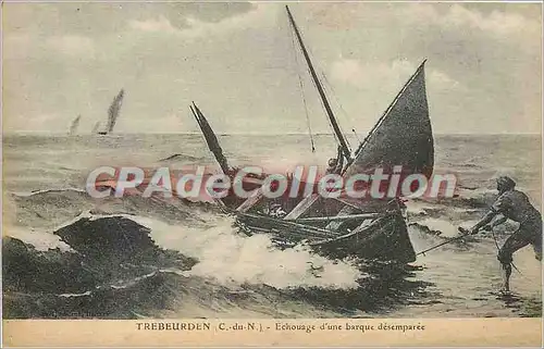 Ansichtskarte AK Trebeurden (C du N) Echouage d'une barque desenparee