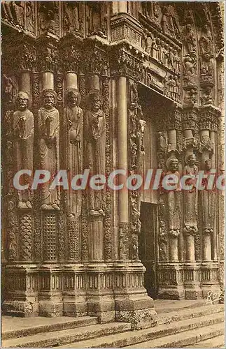 Ansichtskarte AK Chartres La Cathedrale Portail statue colonnes (XIIe s)