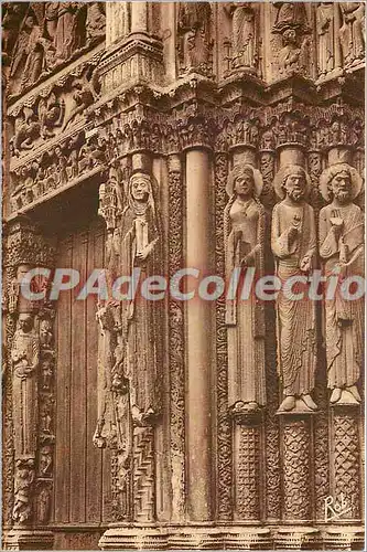 Cartes postales Chartres La Cathedrale Portail royal Statues colonnes (XIIe s)