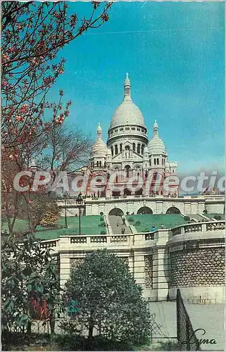 Cartes postales Paris Le Basilique du Sacre Coeur de Montmartre vue des Jardins