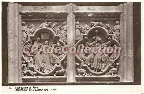 Cartes postales Paris Cathedrale bas relief de la Facade Sud (XIVe)