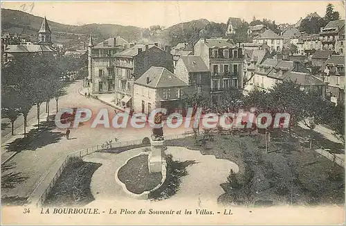 Cartes postales La Bourboule La Place du Souvenir et les Villas