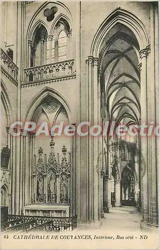 Cartes postales Cathedrale de Coutances Interieur Bas Cote