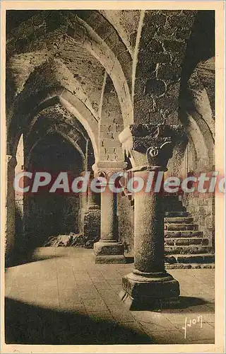 Cartes postales Le Mont St Michel (Manche) Abbaye Crypte de l'Aquilon (XIIe s)