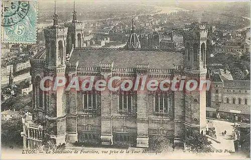 Cartes postales Lyon Le Sancuaire de Fourviere vue prise de la Tour Metallique