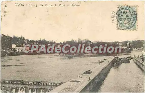 Cartes postales Lyon Ile Barbe le Pont et l'Ecluse