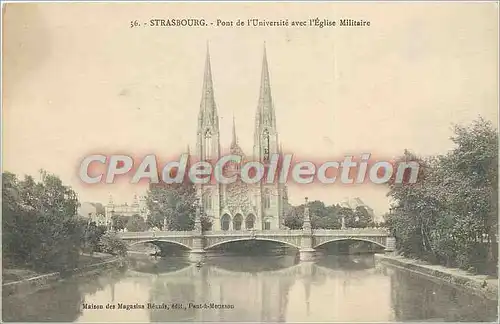 Ansichtskarte AK Strasbourg Pont de l'Universite avec l'Eglise Militaire