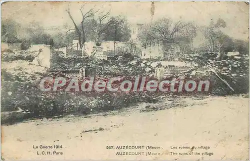 Cartes postales Auzecourt (Meuse) Les ruines du village