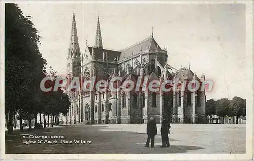 Ansichtskarte AK Chateauroux Eglise St Andre Place Voltaire