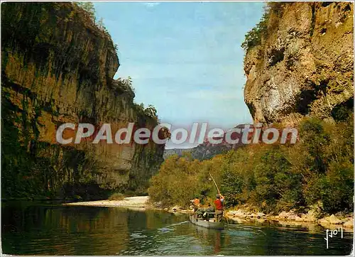 Moderne Karte Gorges du Tarn (Lozere) Promenade en barque sur le Tarn au lieu dit les Detroits