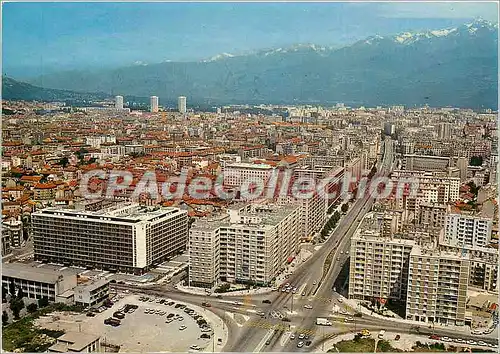 Moderne Karte Grenoble vue generale les grands boulevards et la chaine de Belledonne