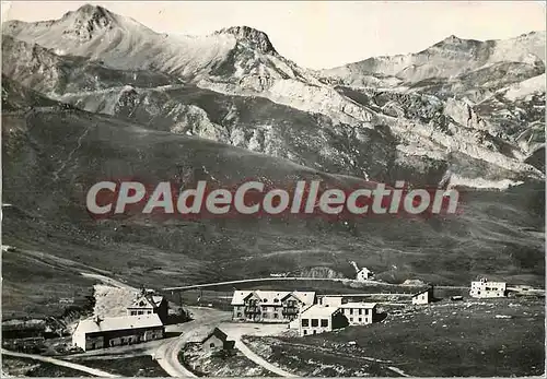 Moderne Karte Alpes du Dauphine Col du Lautaret (2058 m)) au fond le Galibier