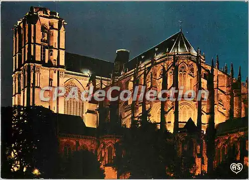 Cartes postales moderne Le Mans (Sarthe) La Cathedrale illuminee