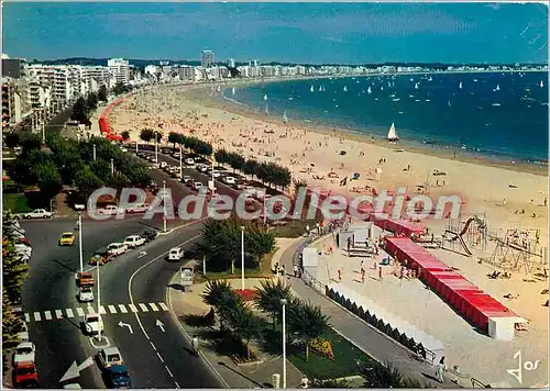 Moderne Karte La Baule Le boulevard de Mer et la grande plage vus de l'hotel Majestic