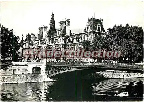 Cartes postales moderne Paris l'Hotel de Ville et le Pont d'Arcole