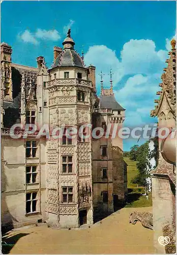 Moderne Karte Chateau du Coeur de la France Chateau de Meillant (Cher) Tour de Lion