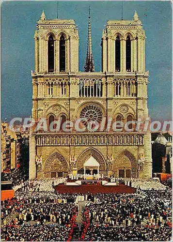 Cartes postales moderne Paris Le parvis de N D lors de la Visite du Pape Jean Paul II en 1980