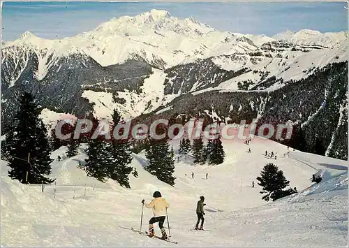 Cartes postales moderne Le Planay D'Ardeche Sur les pistes de la Grande Combe Face au Mont Blanc
