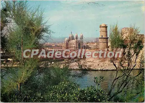 Cartes postales moderne Marseille cath�drale fort saint Jean Quai de la Tourette