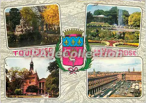 Cartes postales moderne Toulouse Ville Rose Cite des Violettes Statue du Poete Goudouli