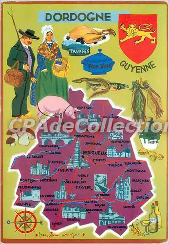 Moderne Karte Les Departements Francais Dordogne