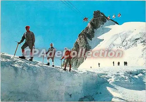 Cartes postales moderne Courmayeur Chamonix mont Blanc Colle Flambeua m 350  Alpinisti iin Cordata