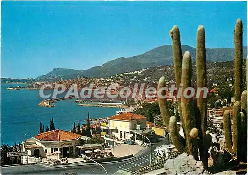 Moderne Karte Menton Vue generale le nouveau Port vue prise de la Frontiere Franco Italienne