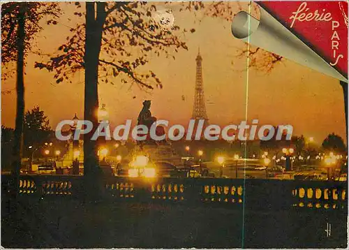 Cartes postales moderne Paris la place de la Concorde et la tour eiffel vues de la Terrasse des Tuileries