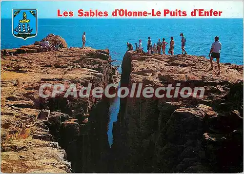 Moderne Karte La plus belle plage de Vendee Les Sables d'Olonne (Vendee) le puits d'Enfer