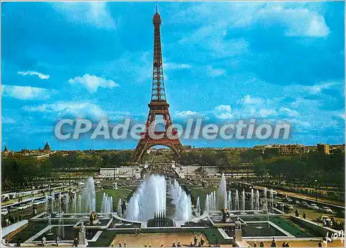 Moderne Karte Paris La Tour Eiffel les jardins du palais de Chaillot et le champ de Mars