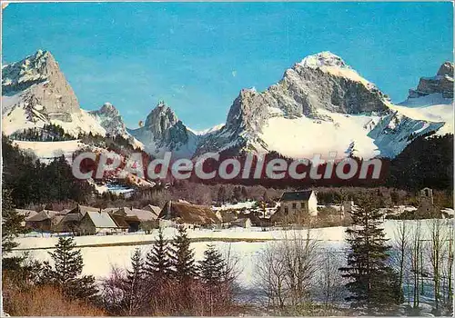 Cartes postales moderne Lus la Croix Haute 1050 m le Hameau de la Jarjatte sous la neige 1160 m Crete des Aiguilles 240