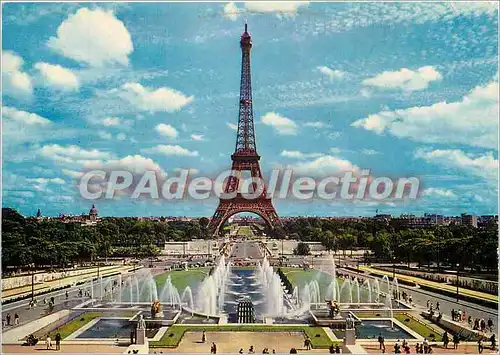 Cartes postales moderne Paris La Tour Eiffel Les Jardins de chaillot