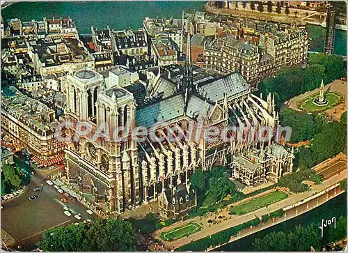 Cartes postales moderne En survolant Paris N D et le Jardin de l'Archeveche