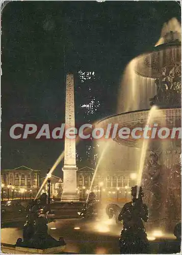 Cartes postales moderne Paris la nuit Place de la concorde