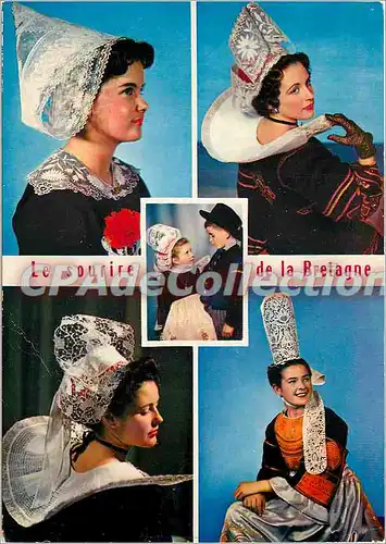 Cartes postales moderne La Sourire de la Bretagne Coiffe de Poullaouen Coiffe de Rosporden