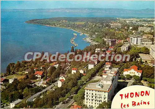 Cartes postales moderne Thonon les Bains Haute Savoie La Ville le lac Leman et la Cote Suisse