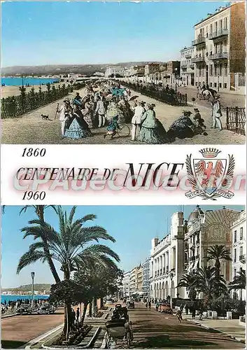 Moderne Karte Commemoration du Centenaire de Nice de son rattachement a la france