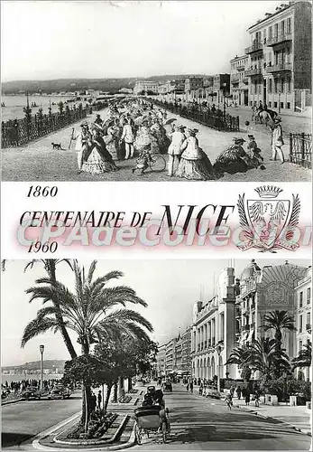 Moderne Karte Commemoration du Centenaire de Nice de son rattachement a la france