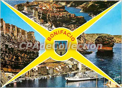 Moderne Karte Bonifacio La haute ville batie sur un front de falaises la ville Fortifiee