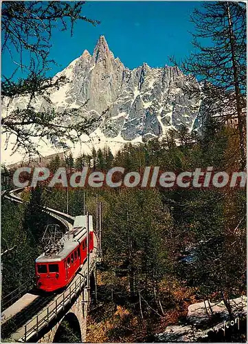 Cartes postales moderne Le Massif du Mont Blanc (H Sav) Le chemin de Fer du Montenvers et le Dru (3 754 m)