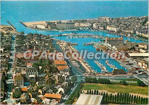 Moderne Karte Trouville Deauville (Calvados) Vue generale du Port